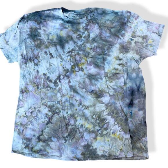 handmade tie dyed unisex tshirt crinkle ice dye 3XL neutrals - Picture 1 of 7